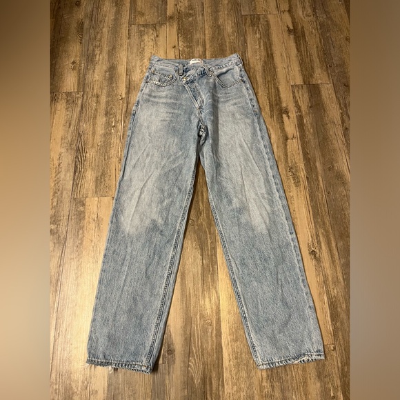 Agolde Criss Cross Upsized Jean Suburbia Light Wash Size 25 Loose High Rise - Picture 2 of 14